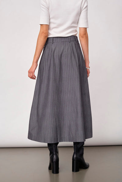 LyviaCC Pleat Pin Skirt 65003-Mid Grey - 500587 Thumbnail