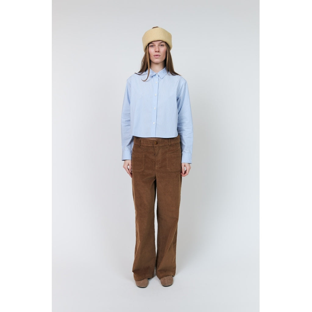 Marinall Cropped Shirt Ls Ljusblå - 26416-1023