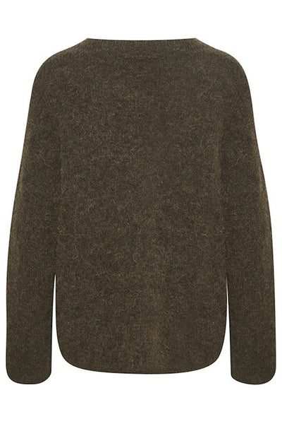 AlphaGZ V-pullover NOOS Mörk olivmelerad - 10905932 Thumbnail