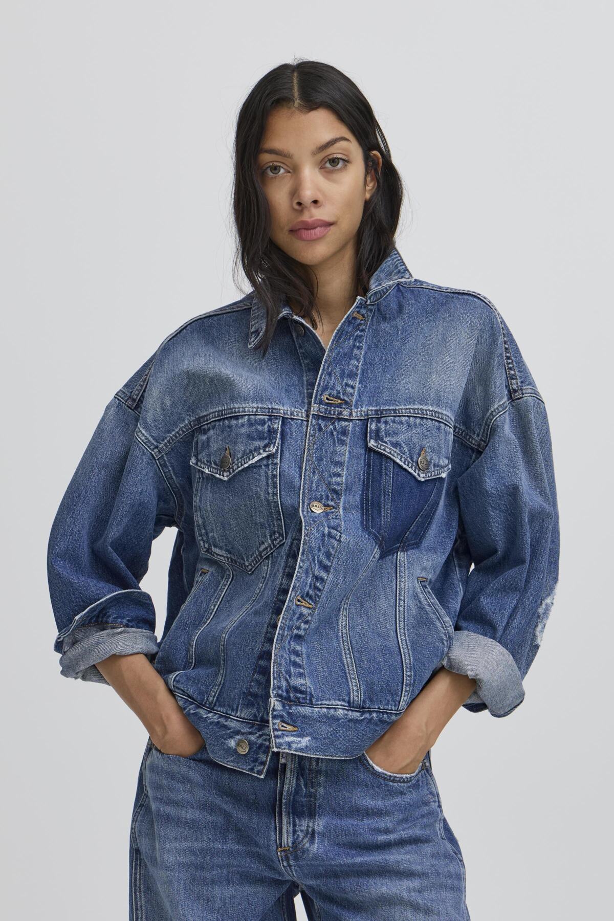 BACAMMIE DENIMJACKA MEDIUM BLUE WASH - 50405311