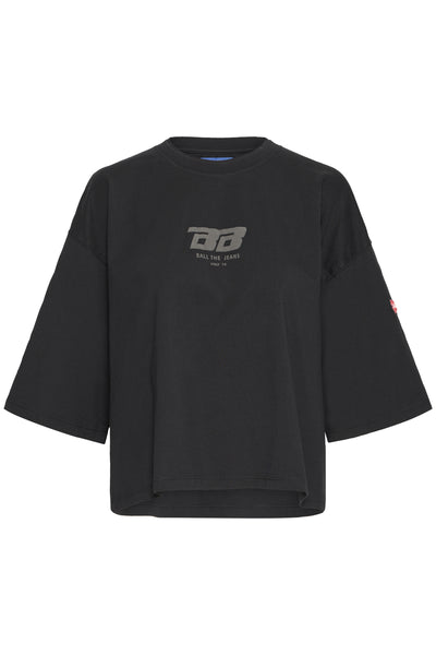 BAVIOLA CROPPED OZ TEE Svart - 50405332 Thumbnail