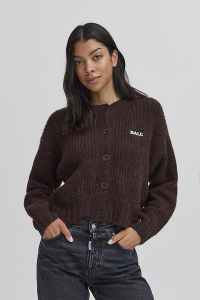 BASTACY RIB CARDIGAN Coffee Bean - 50405351 Thumbnail