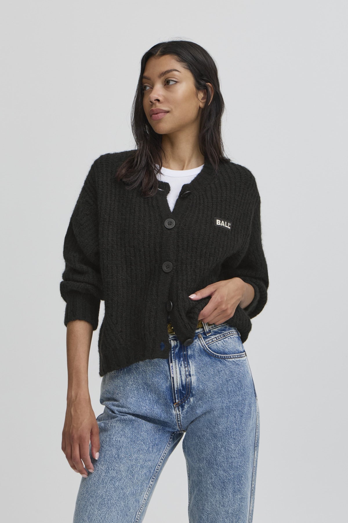 BASTACY RIB CARDIGAN Svart - 50405351
