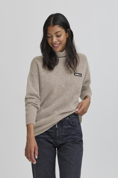 BASTACY HIGH NECK PULLOVER Vintage Khaki - 50405352 Thumbnail