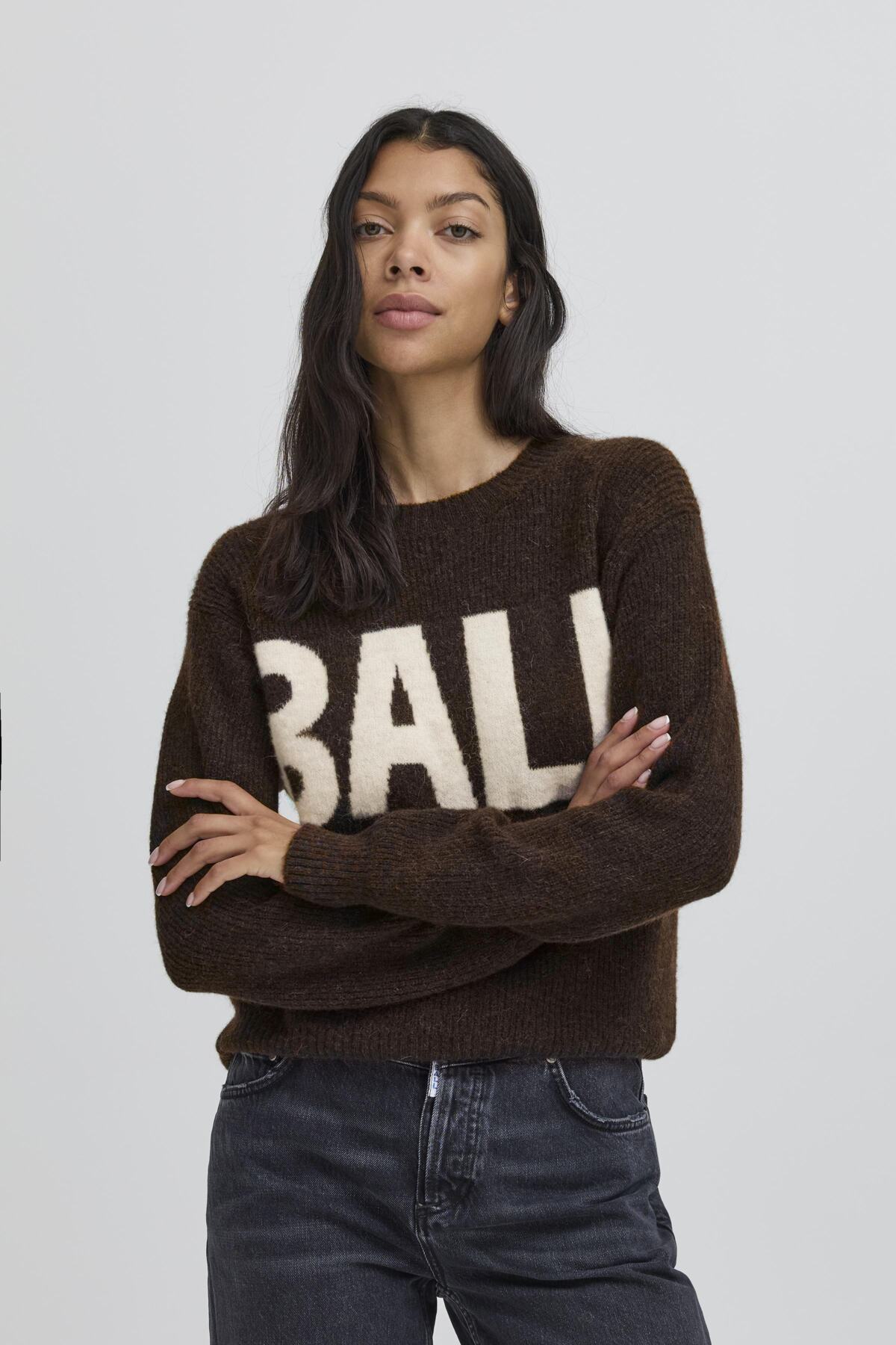 BASTACY RIB LOGO PULLOVER Coffee Bean - 50405353