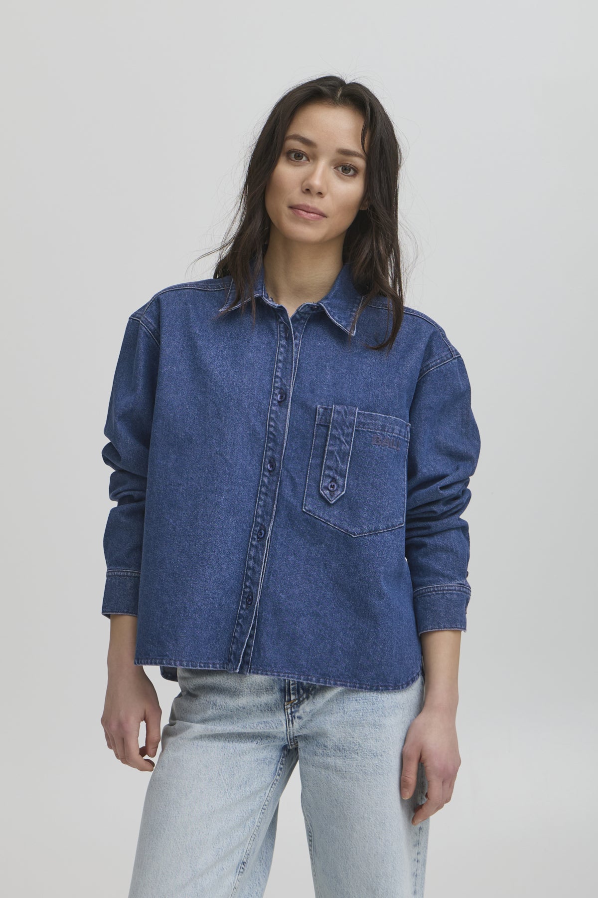 BABIANCA DENIMSHIRT MEDIUM BLUE WASH - 50405375