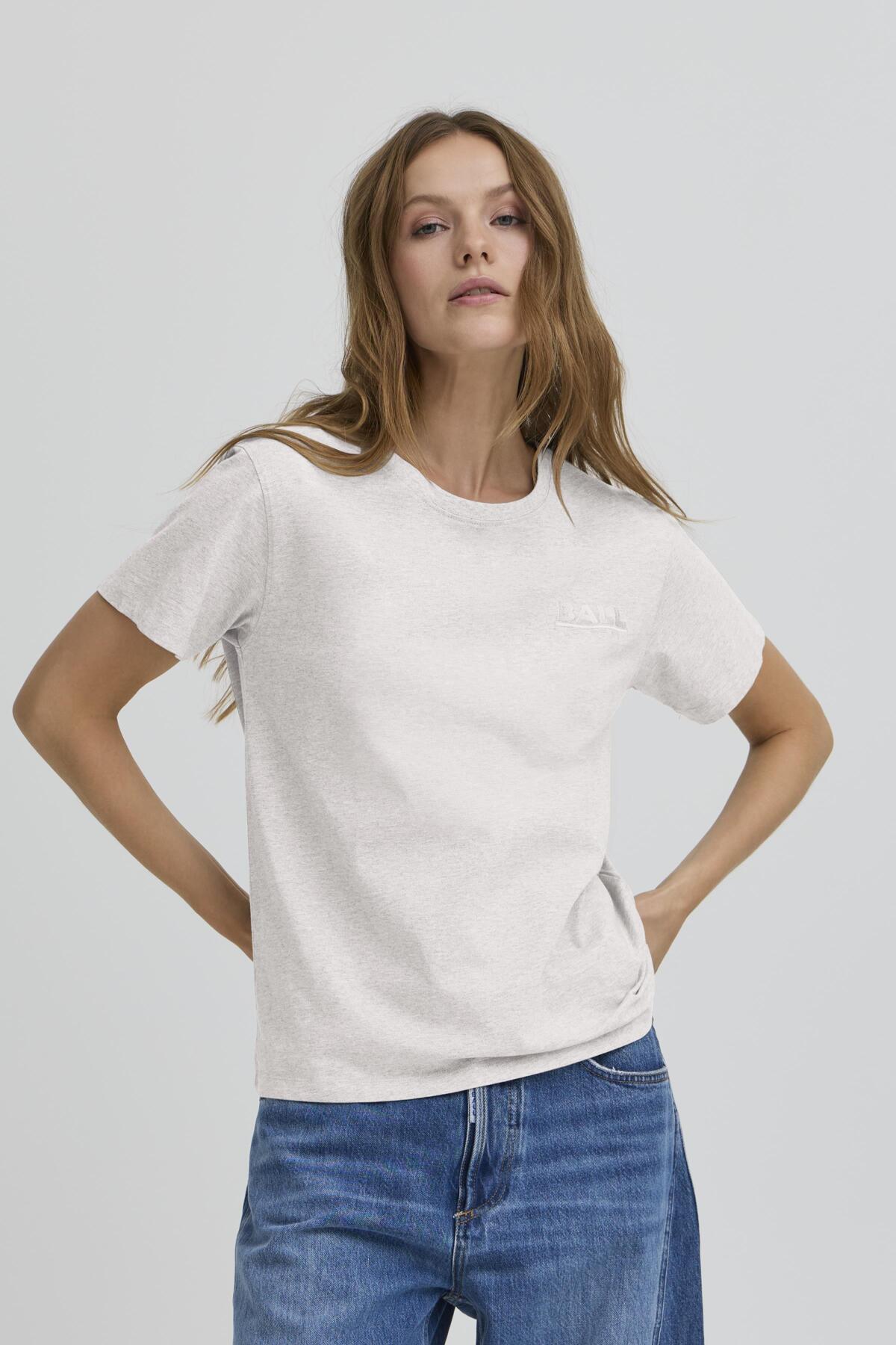BASIMONA T-shirt MEDIUM GRAY MELANGE - 90000593 - 50405380