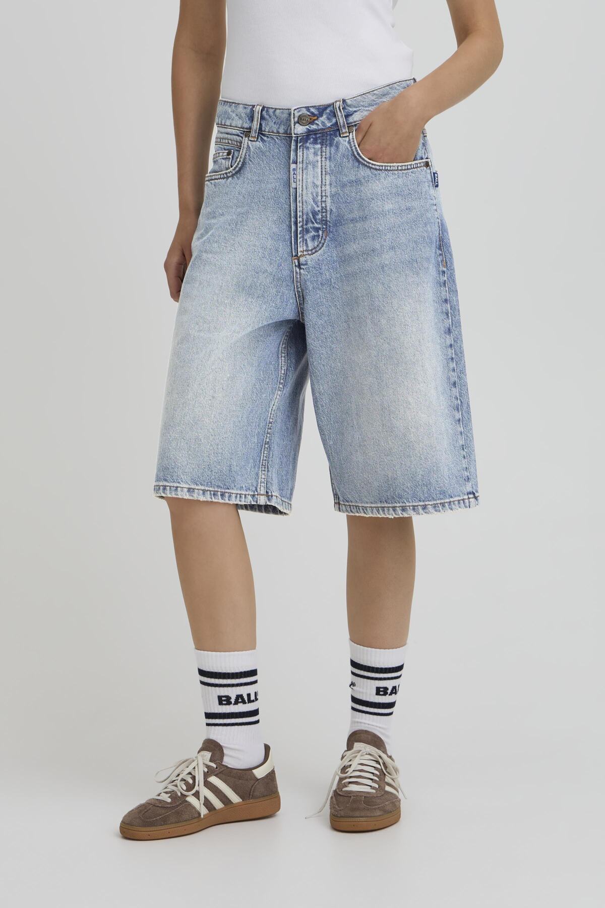 BASAGA MW DENIM SHORTS 90S MEDIUM BLUE INDIGO - 9000 - 50408016