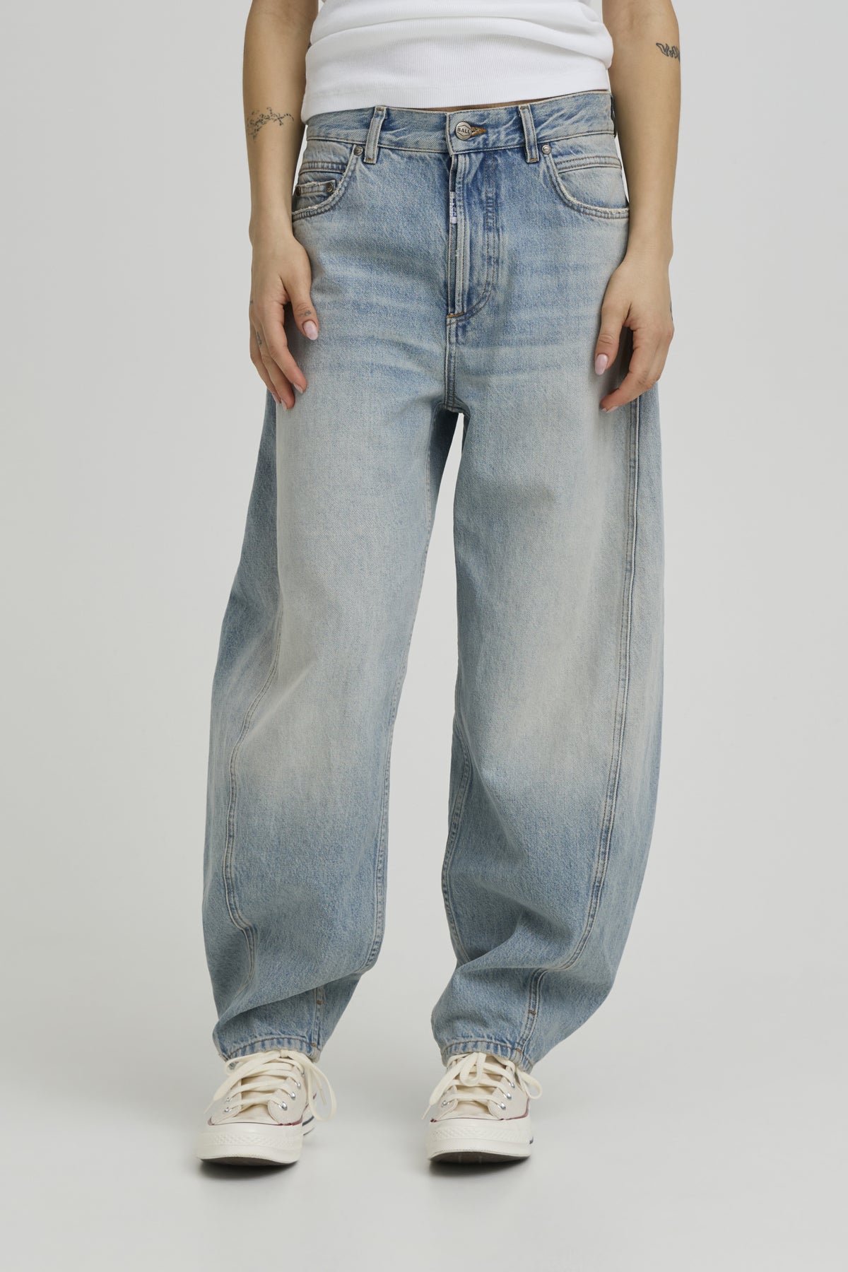 BACAVI CURVED JEANS VINTAGE TINTED INDIGO - 90000 - 50408033