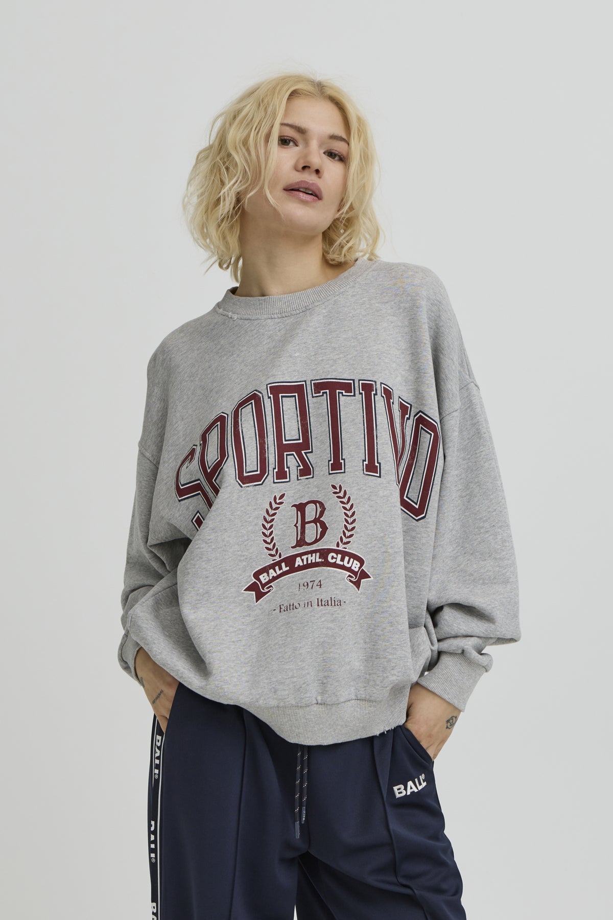 BASPORTIVO SWEAT MEDIUM GRAY MELANGE - 90000593 - 50408060