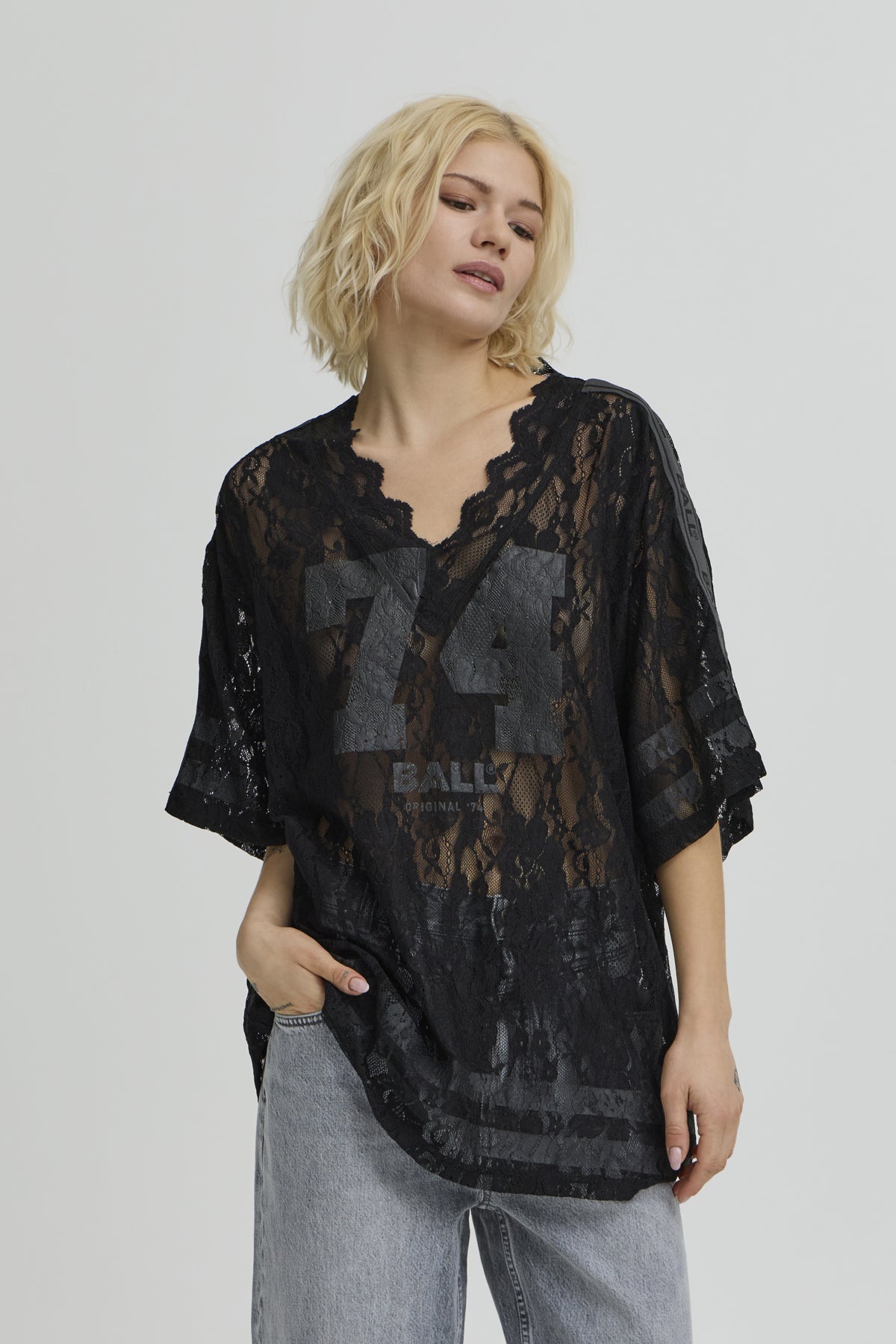 BAFINE LACE OZ TEE Svart - 193911 - 50408068
