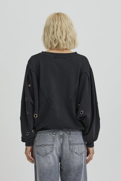 BAANGELA EYELET SWEAT Svart - 193911 - 50408084 Thumbnail