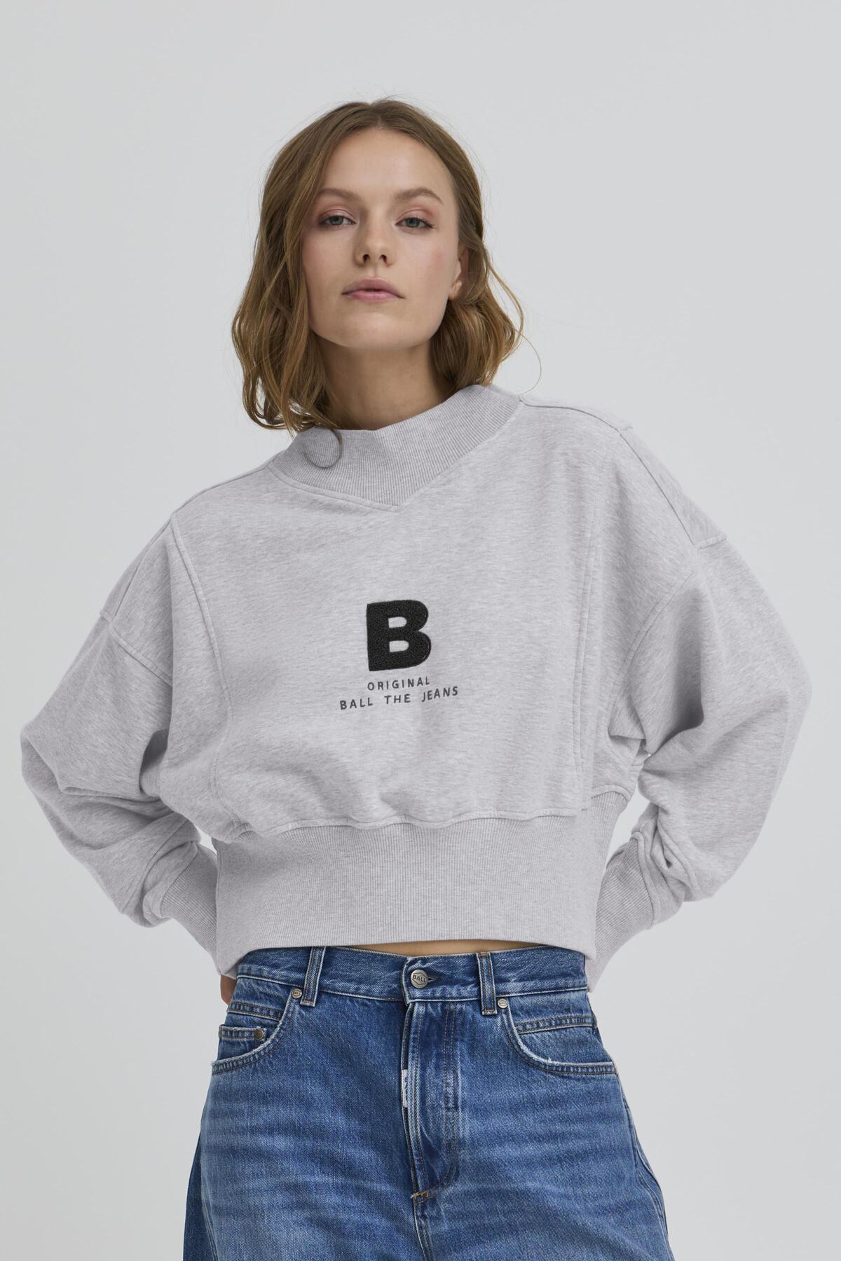 BAALBERTA SWEATSHIRT MELLANGRÅ MELANGE - 90000593 - 50408096