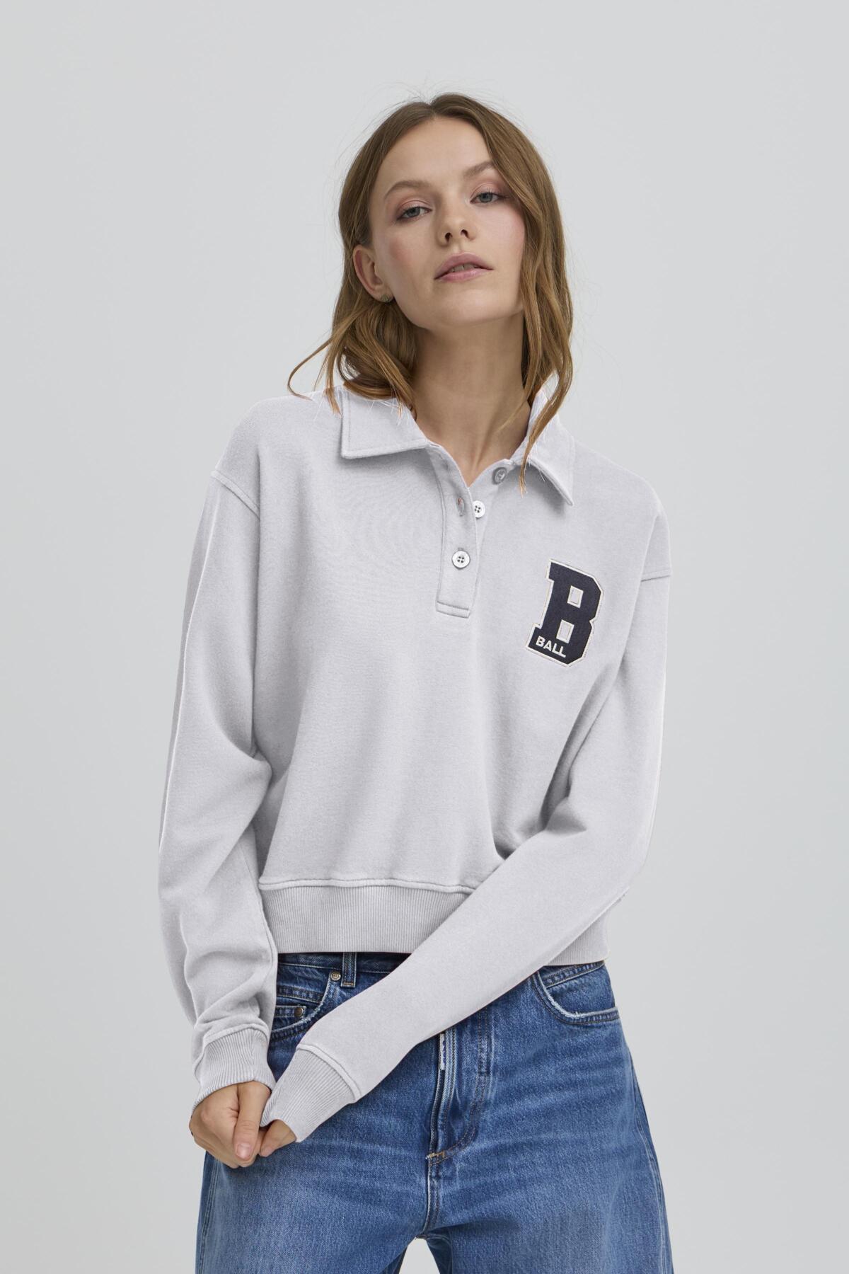 BARIVA POLO SWEAT MELLANGRÅ MELANGE - 90000593 - 50408098