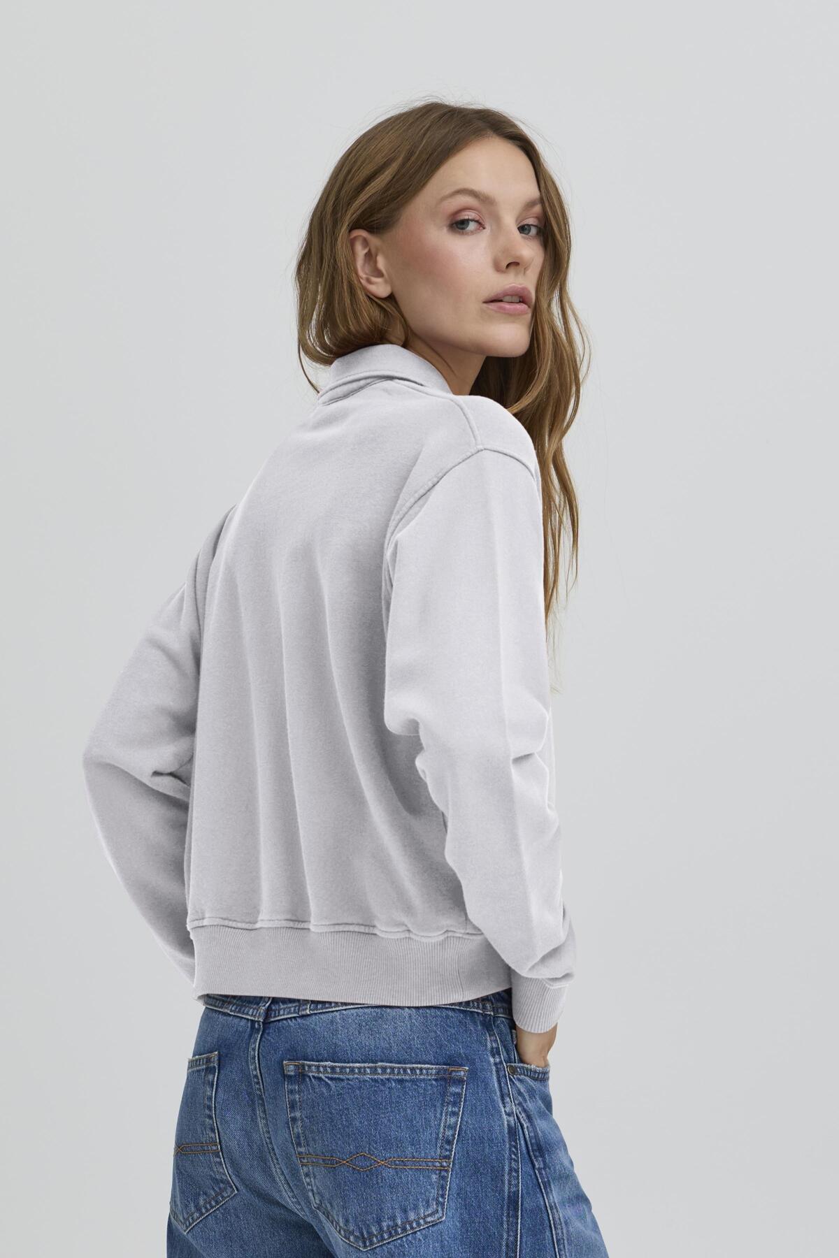 BARIVA POLO SWEAT MELLANGRÅ MELANGE - 90000593 - 50408098