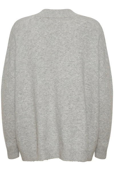 NoraKB Stickad kofta Frost Gray Melange - 10103292 Thumbnail