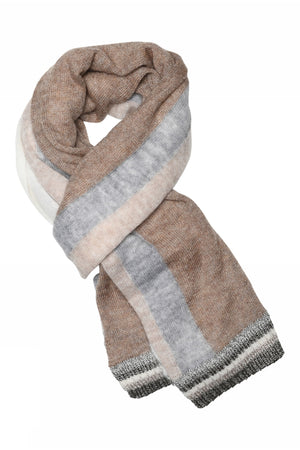 Etine, randig lurexhalsduk 1010-Off White - 58800/3582