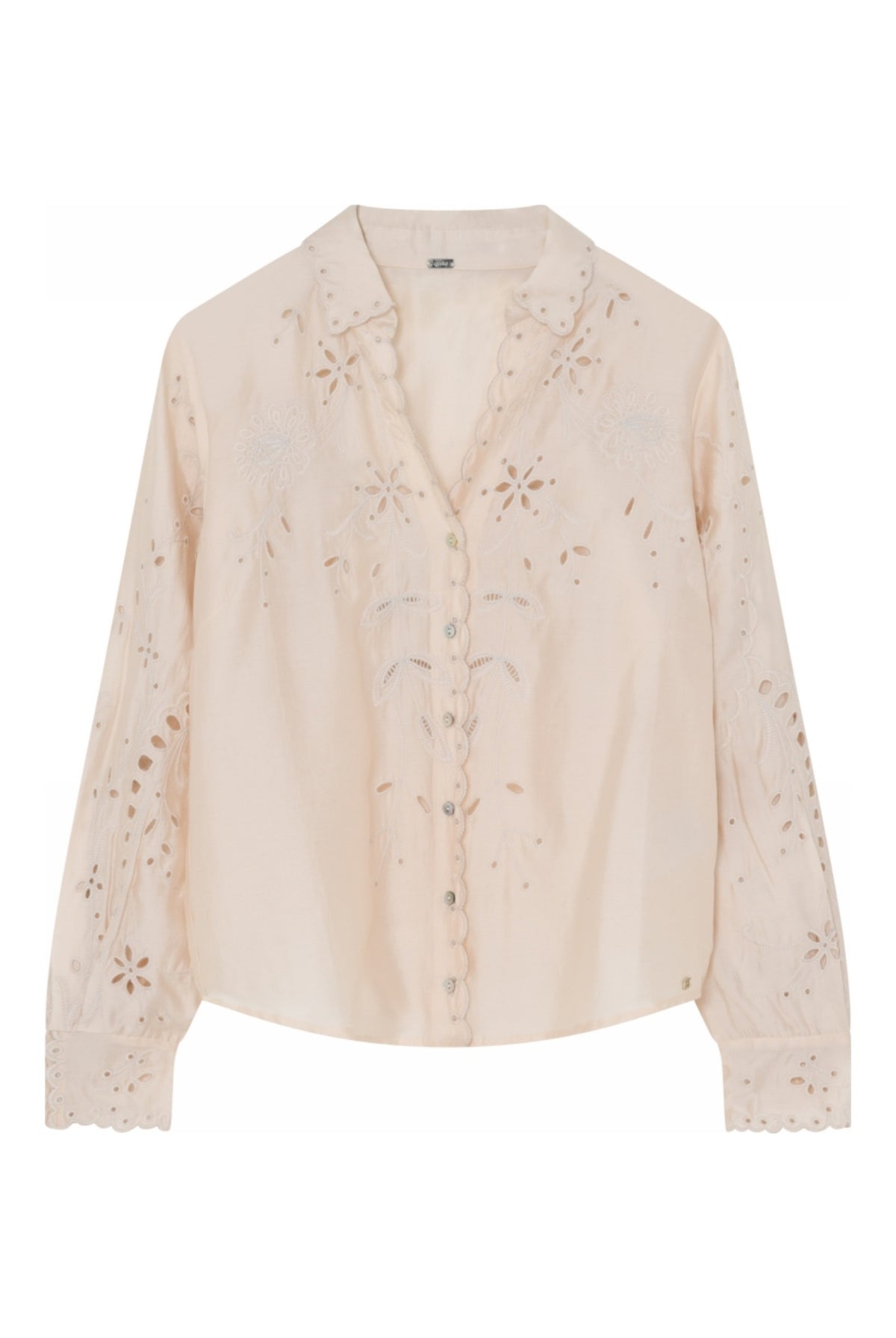 Belia, broderad skjorta 1010-Off White - 62614/7646