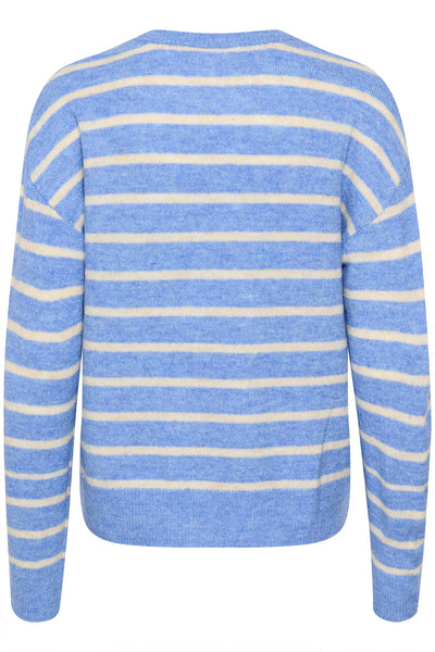 KAlida Knit Pullover Blue Melange/Beige Stripe - 10509373 Thumbnail