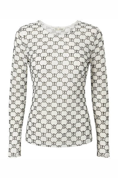 7390RDF Rundhalsad blus 02 Offwhite - RDF701 Thumbnail