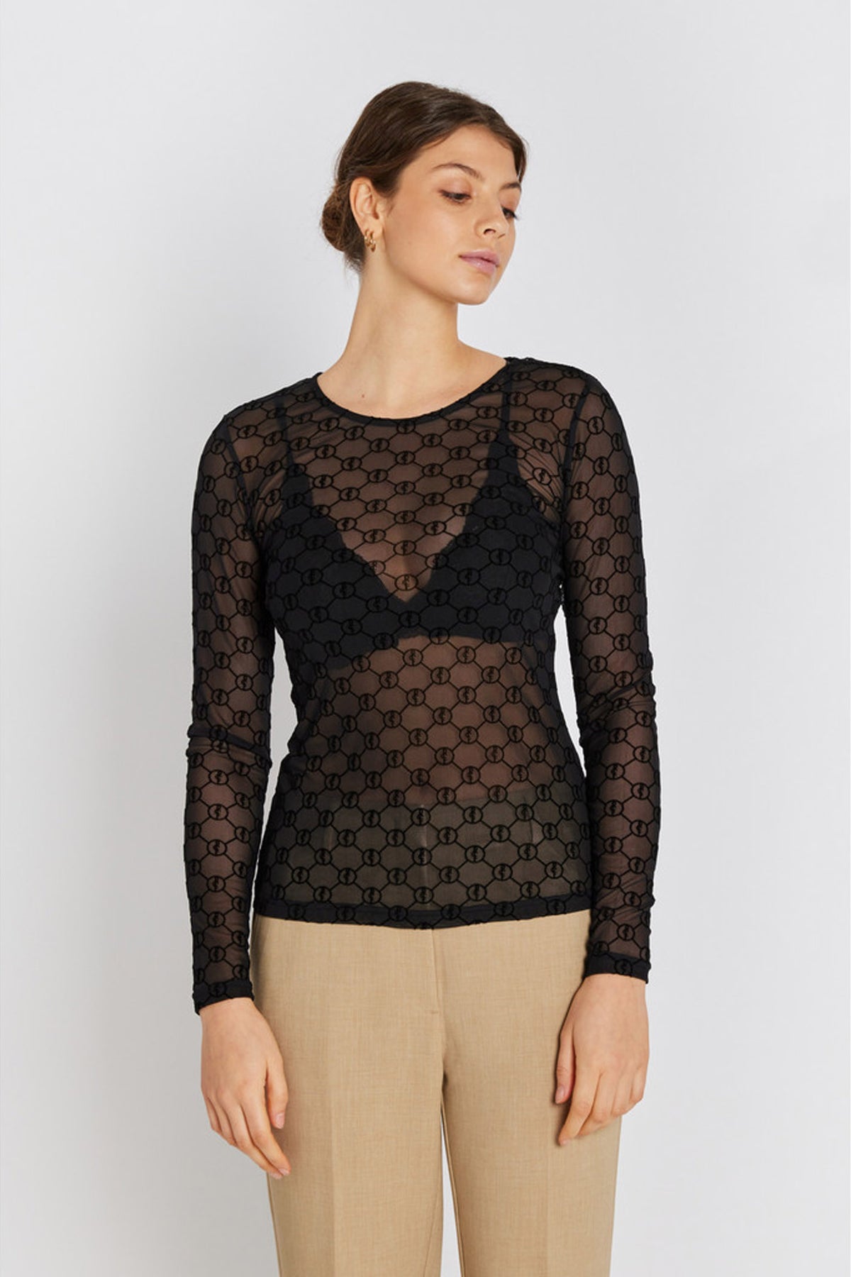 7390RDF Rundhalsad blus 20 Svart - RDF701