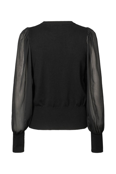 7493RDFKatrica stickad blus 20 Svart - RDF627 Thumbnail