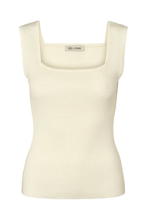7493RDFNoa stickad tröja med avig rätsida 01 White - RDF833
