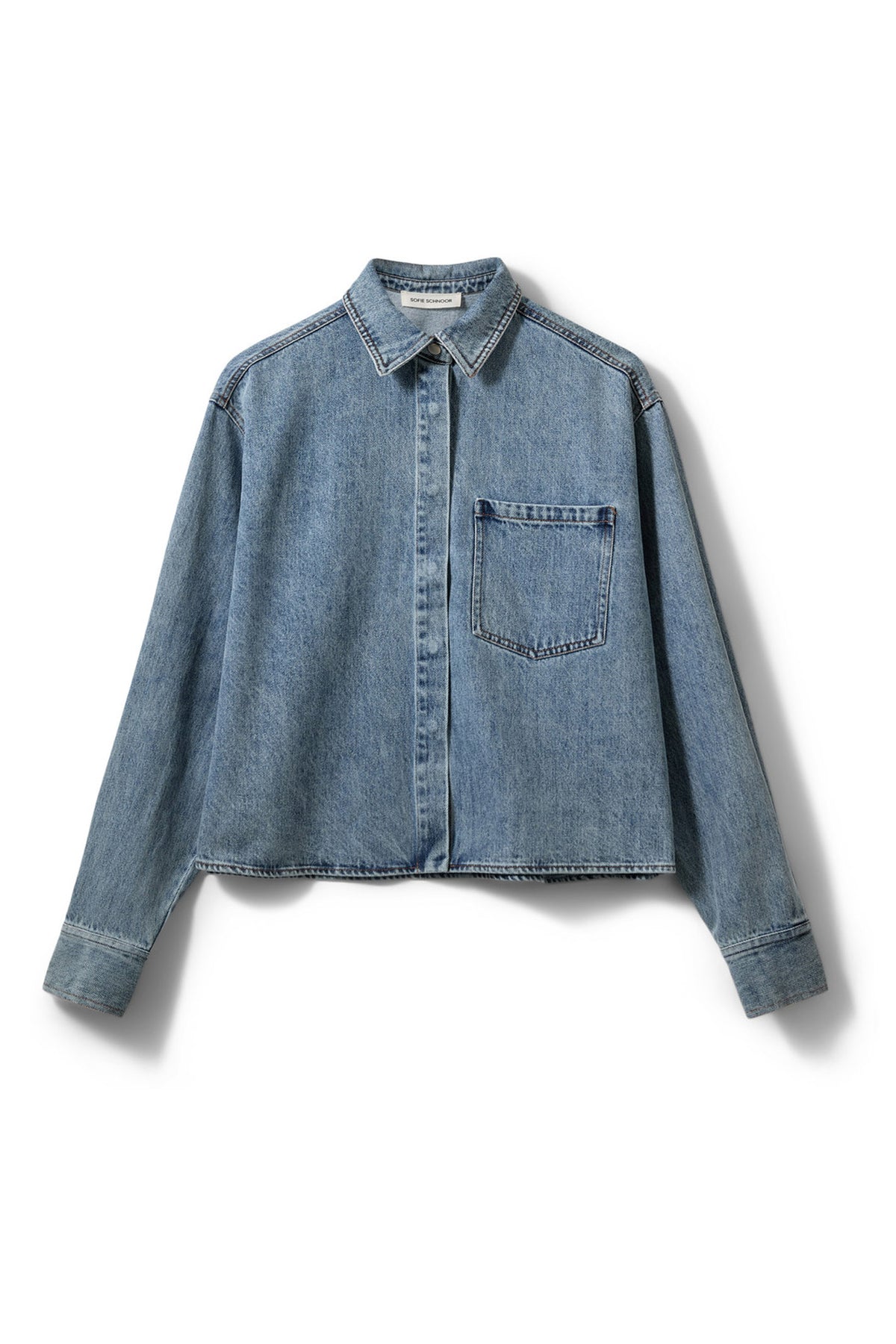 NASHSW DENIM BOXY SHIRT JACKET 5036 Blå - S261475