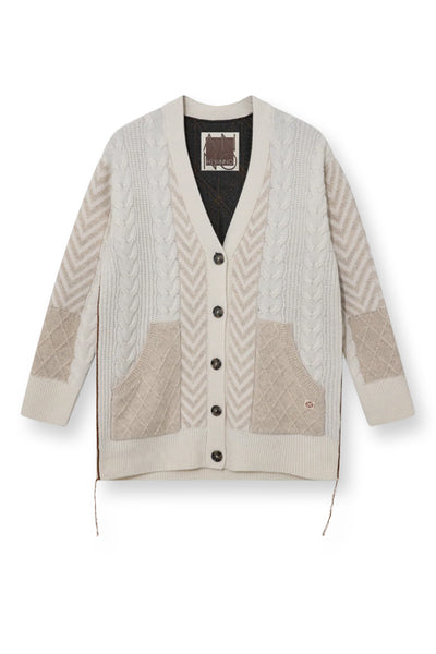 800160 MMHGRAND QUILT CARDIGAN ECRU - 800160 MMHGRAND QUILT CARDIGAN Thumbnail
