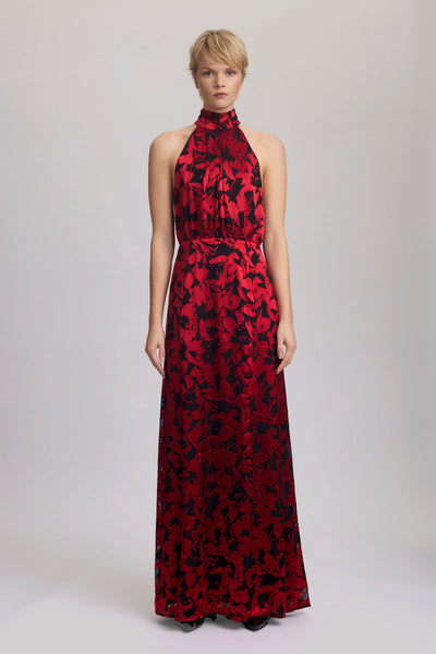 ElvaGZ P silk maxi dress Red leaves - 10909407 Thumbnail
