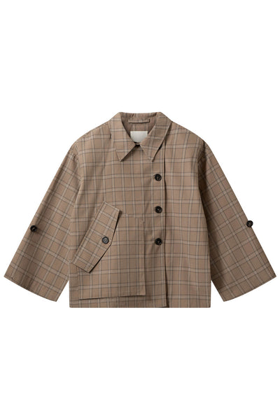 AGATHASW CHECK JACKET 9145 Light Brown Check - SNOS767 Thumbnail