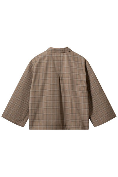 AGATHASW CHECK JACKET 9145 Light Brown Check - SNOS767 Thumbnail