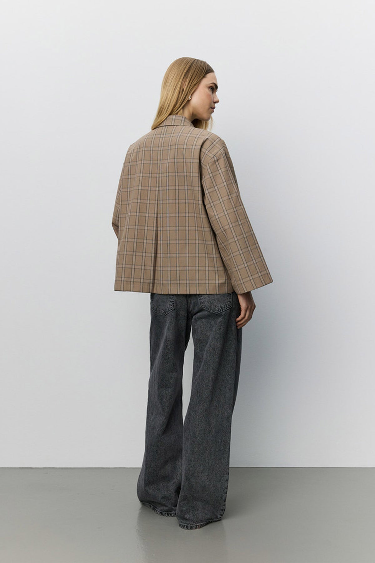 AGATHASW CHECK JACKET 9145 Light Brown Check - SNOS767