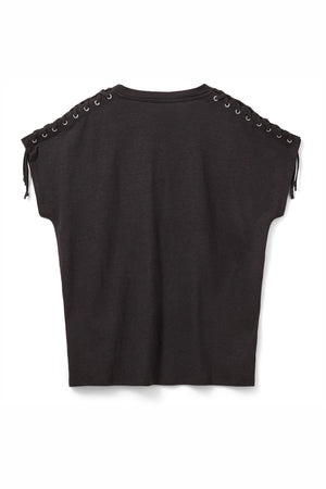 ALEIDSW LINEN MIX T-SHIRT 1000 Svart - S261165