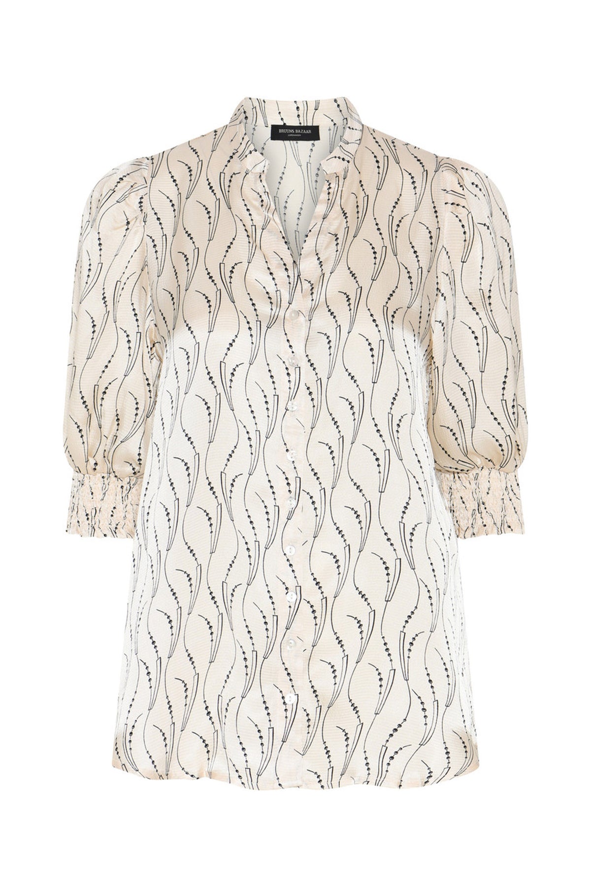 AcaraBBLicys skjorta Wavy print Vit kräm - BBW5025