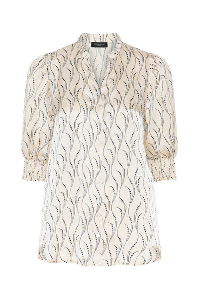 AcaraBBLicys skjorta Wavy print Vit kräm - BBW5025 Thumbnail
