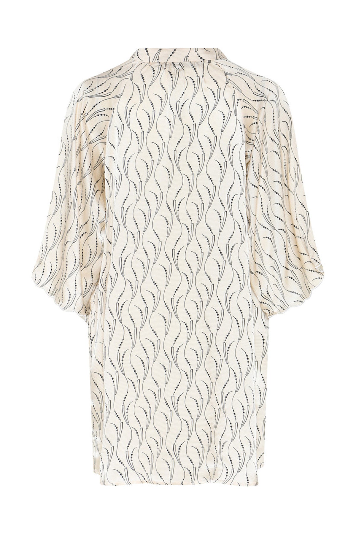 AcaraBBWendisa dress Wavy print Vit creme - BBW5027