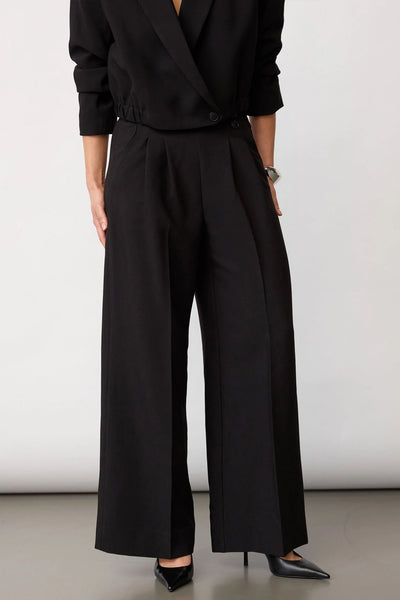 AcileCC Pleat Pant 96-Black - 41225 Thumbnail