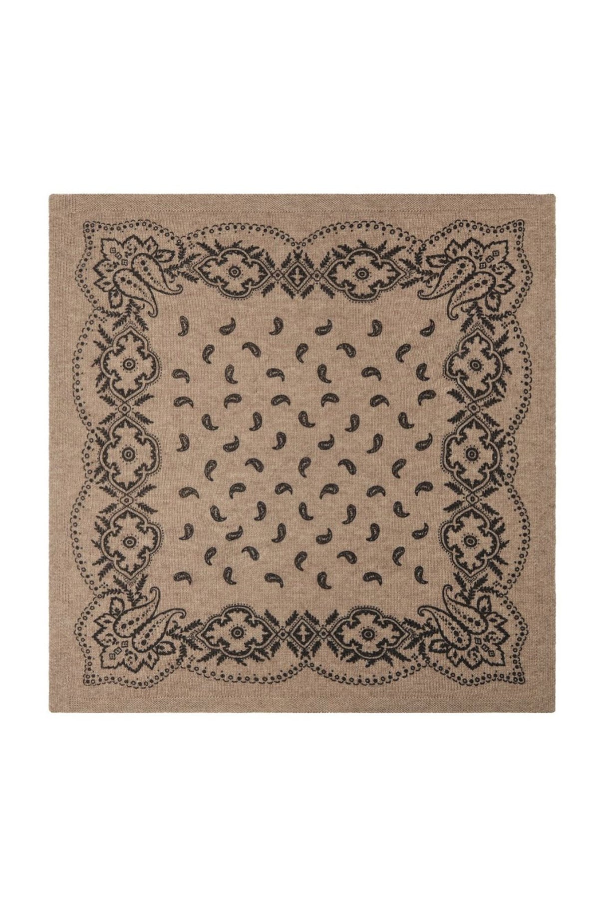 Adelina Paisley Stickad Halsduk BEIGE MELANGE - 169506