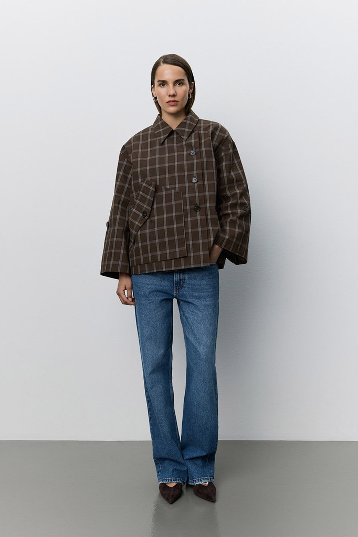 Agathasw Check Jacket Brown check - SNOS767