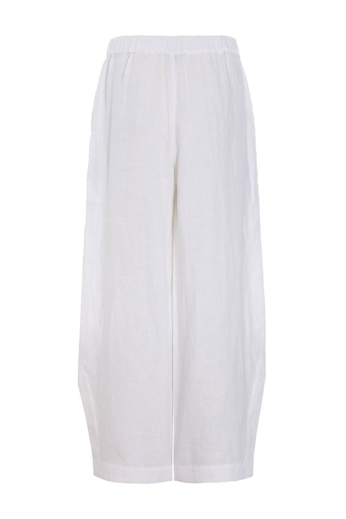 Airy linen elastiska byxor White - 263-2136-5764