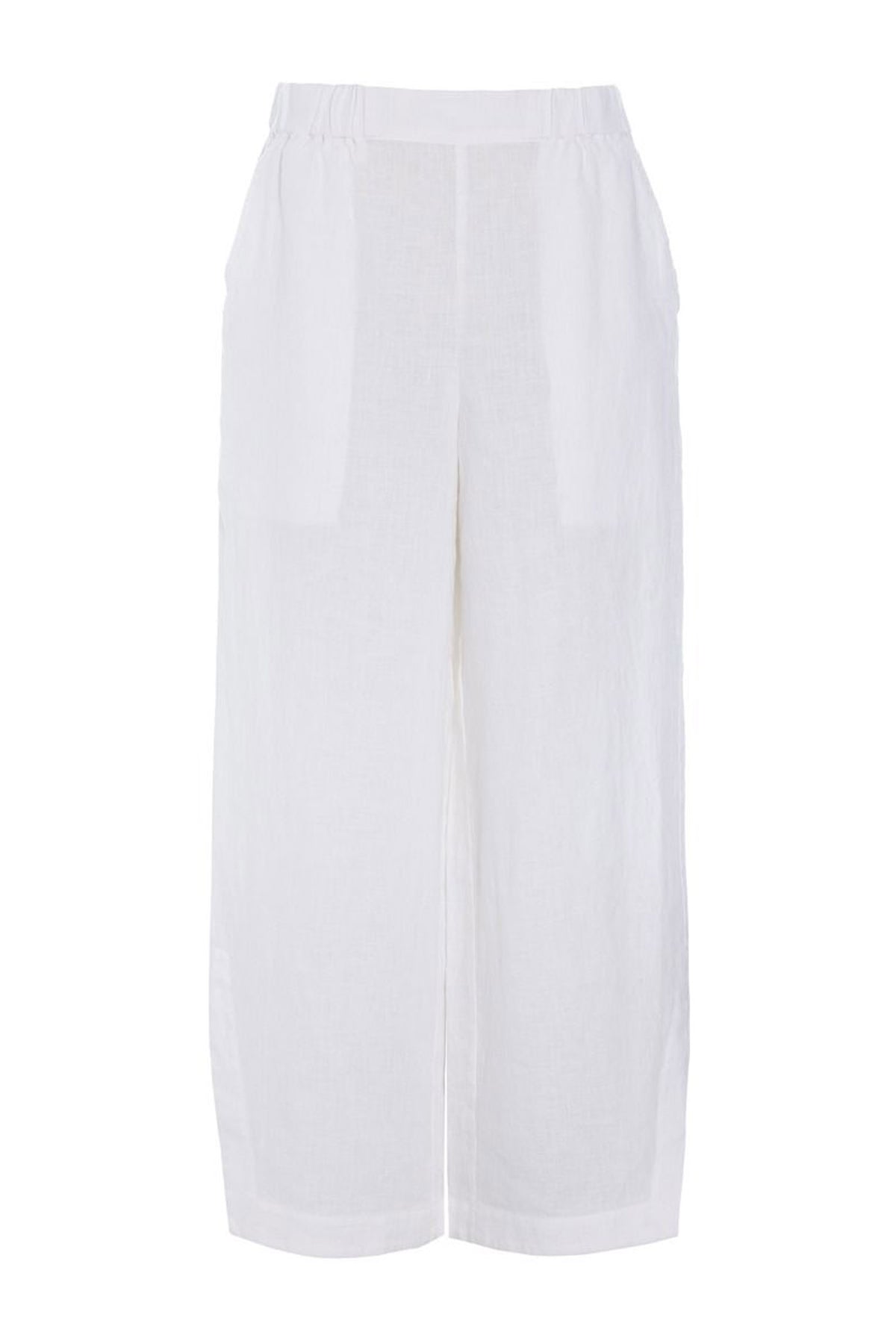 Airy linen elastiska byxor White - 263-2136-5764