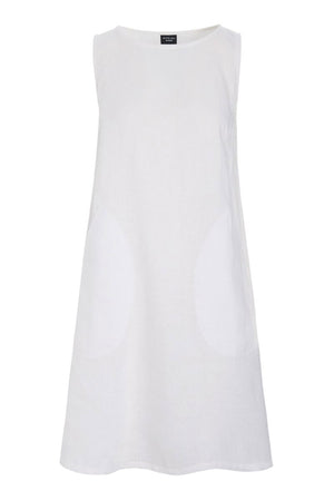 Airy linen kort klänning White - 263-2136-5783