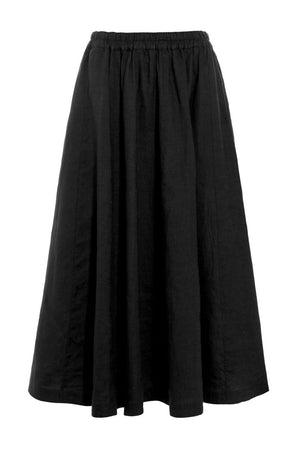 Airy linen kjol Black - 263-2136-5766