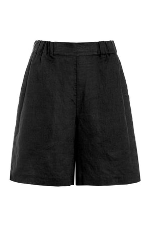 Luftiga linneshorts Svart - 263-2136-5767