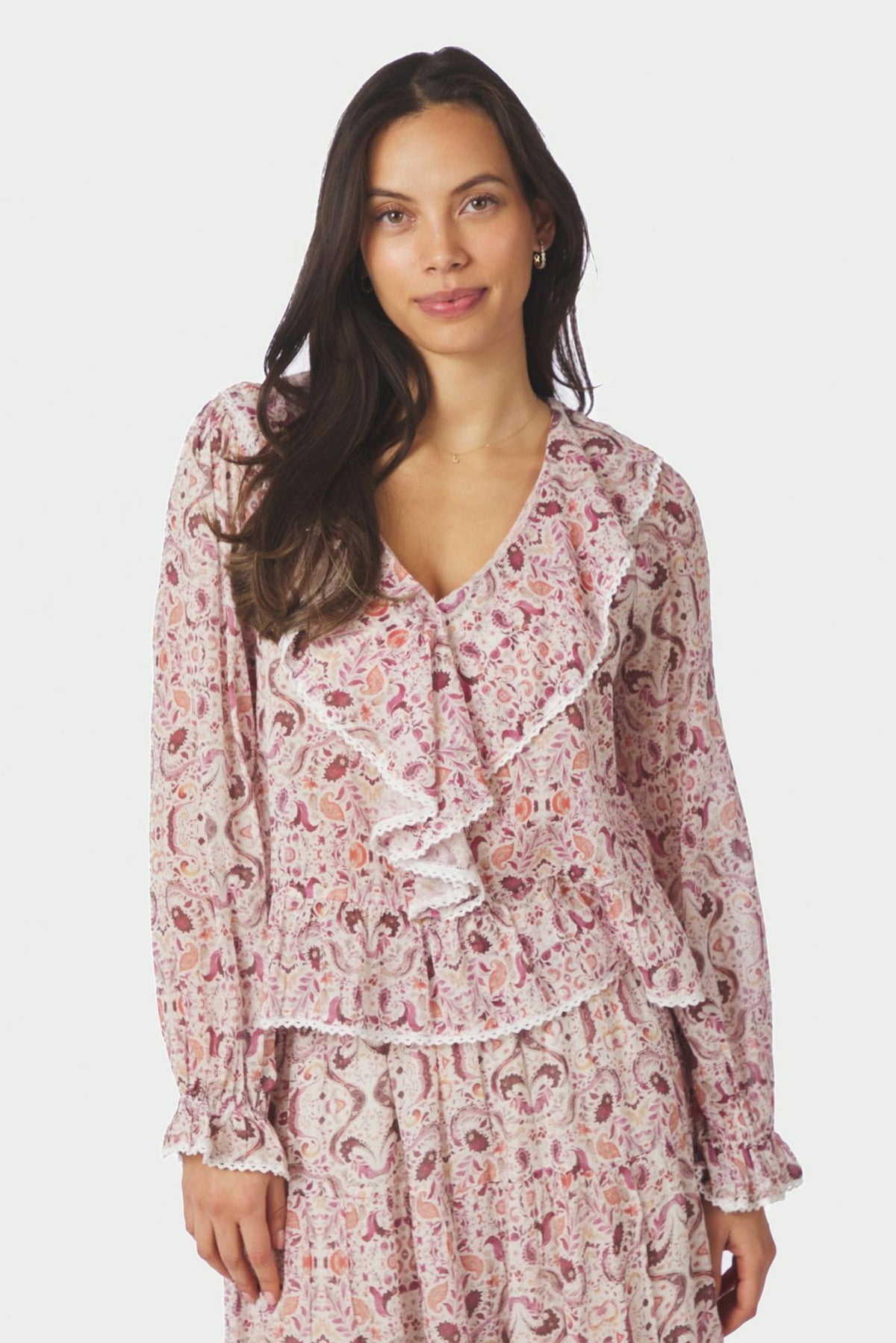 Ajda Paisley Dance Blus Ros - 167762