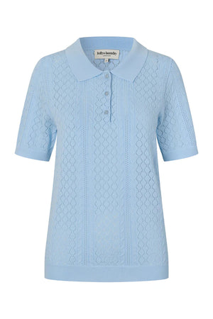 AlaiaLL Polo Knit S/S 22 Ljusblå - 26265-5007