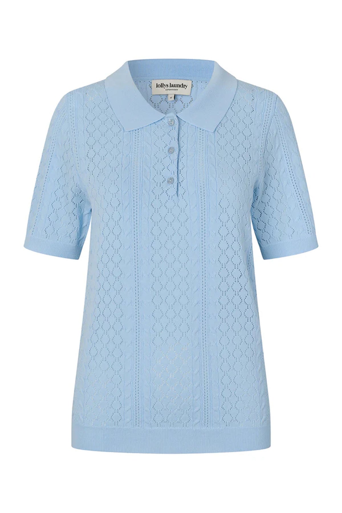AlaiaLL Polo Knit S/S 22 Ljusblå - 26265-5007