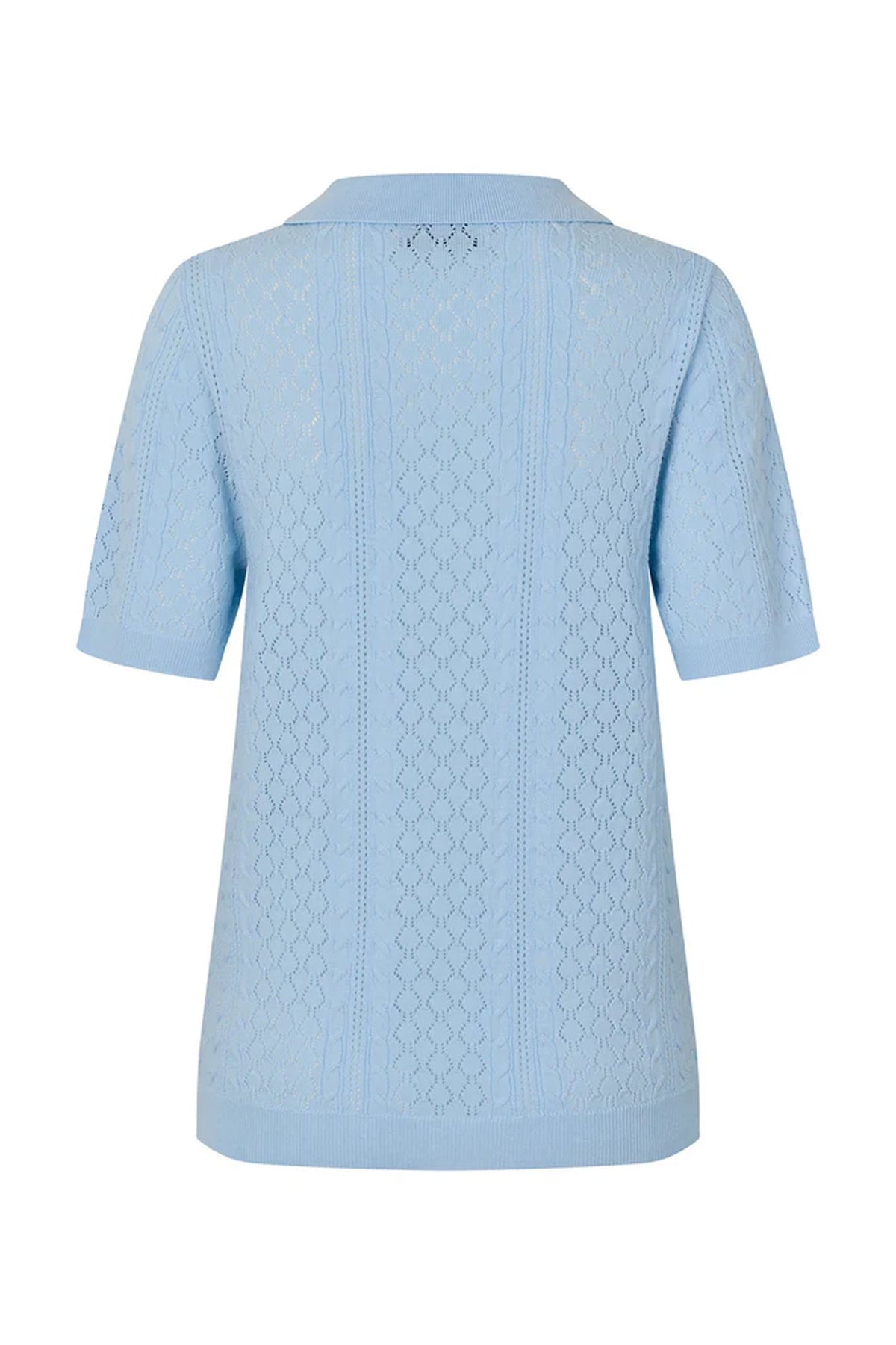 AlaiaLL Polo Knit S/S 22 Ljusblå - 26265-5007