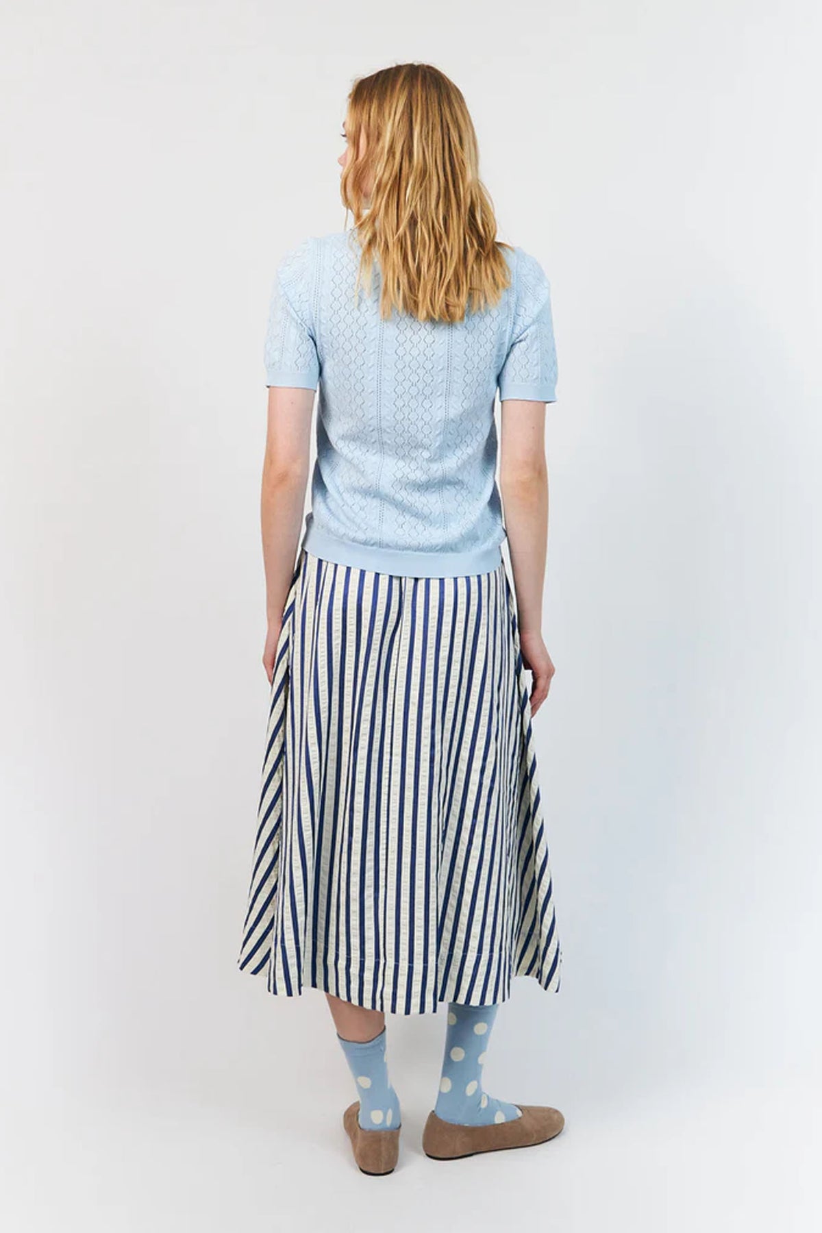 AlaiaLL Polo Knit S/S 22 Ljusblå - 26265-5007